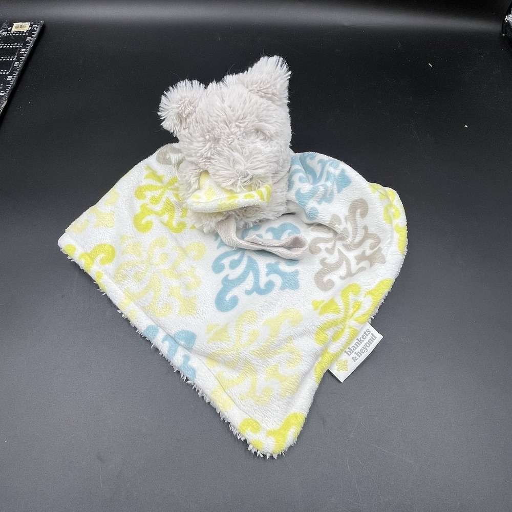 Blankets &‎ Beyond Gray Bear Yellow Teal Security Blanket Lovey Baby Replacement
